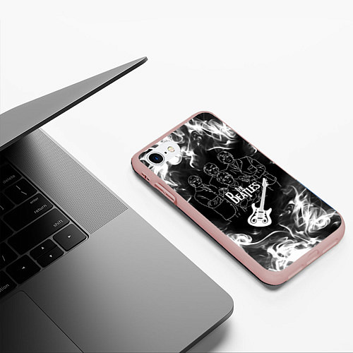 Чехол iPhone 7/8 матовый The Beatles / 3D-Светло-розовый – фото 3