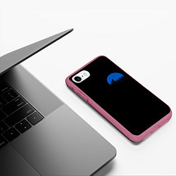 Чехол iPhone 7/8 матовый Луна, цвет: 3D-малиновый — фото 2