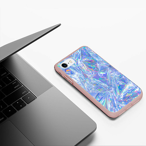 Чехол iPhone 7/8 матовый 3d ice glitch / 3D-Светло-розовый – фото 3