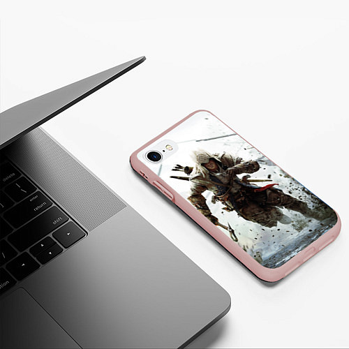 Чехол iPhone 7/8 матовый Assassin’s Creed 3 / 3D-Светло-розовый – фото 3