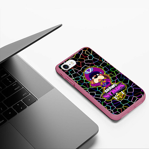Чехол iPhone 7/8 матовый Brawl StarsColonel Ruffs / 3D-Малиновый – фото 3