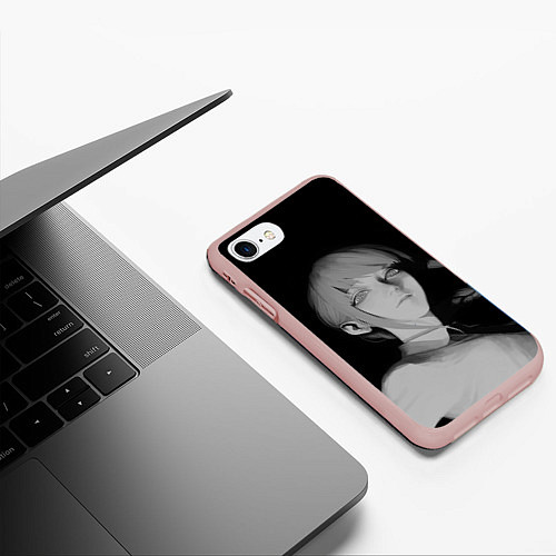 Чехол iPhone 7/8 матовый Makima Chainsaw Man / 3D-Светло-розовый – фото 3