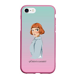 Чехол iPhone 7/8 матовый Queens Gambit Ход Королевы, цвет: 3D-малиновый