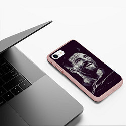 Чехол iPhone 7/8 матовый Лионель месси с автографом, цвет: 3D-светло-розовый — фото 2