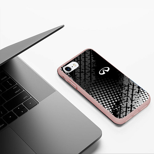 Чехол iPhone 7/8 матовый Infiniti / 3D-Светло-розовый – фото 3