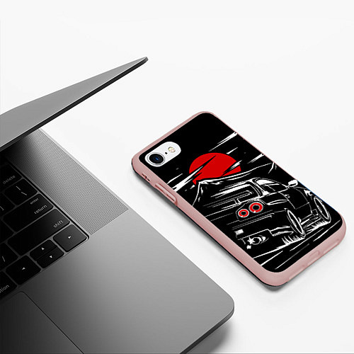 Чехол iPhone 7/8 матовый Skyline R 34 R34 скайлайн / 3D-Светло-розовый – фото 3