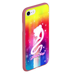 Чехол iPhone 7/8 матовый Sailor Moon, цвет: 3D-малиновый — фото 2