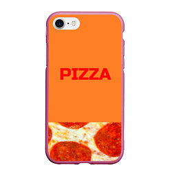 Чехол iPhone 7/8 матовый Pizza, цвет: 3D-малиновый