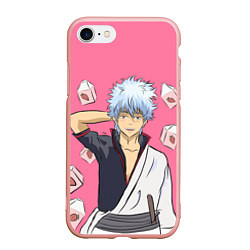 Чехол iPhone 7/8 матовый Gintama Гинтама, цвет: 3D-светло-розовый