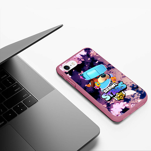 Чехол iPhone 7/8 матовый Brawl Stars - Ronin Ruffs / 3D-Малиновый – фото 3