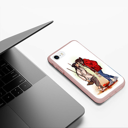 Чехол iPhone 7/8 матовый Благословление небожителей Tia / 3D-Светло-розовый – фото 3