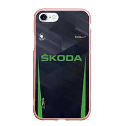 Чехол iPhone 7/8 матовый Skoda VRS Z, цвет: 3D-светло-розовый