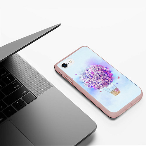 Чехол iPhone 7/8 матовый Air flowers / 3D-Светло-розовый – фото 3