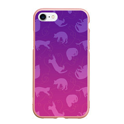 Чехол iPhone 7/8 матовый Котятки, цвет: 3D-светло-розовый