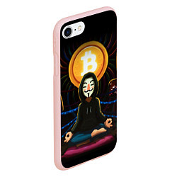 Чехол iPhone 7/8 матовый БИТКОИН BITCOIN, цвет: 3D-светло-розовый — фото 2