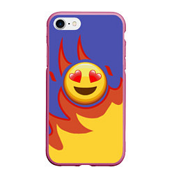 Чехол iPhone 7/8 матовый Ты горишь как огонь v1, цвет: 3D-малиновый