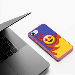 Чехол iPhone 7/8 матовый Ты горишь как огонь v1, цвет: 3D-малиновый — фото 2