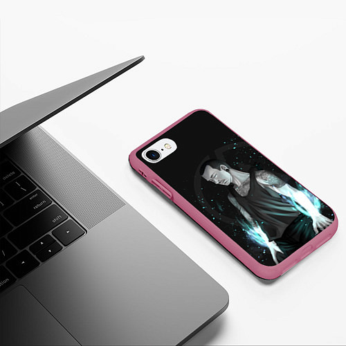 Чехол iPhone 7/8 матовый Честер Линкин Парк / 3D-Малиновый – фото 3