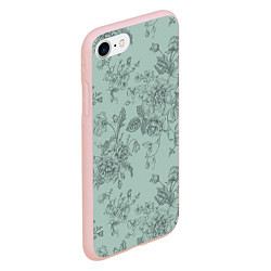 Чехол iPhone 7/8 матовый Пионы и розы, цвет: 3D-светло-розовый — фото 2