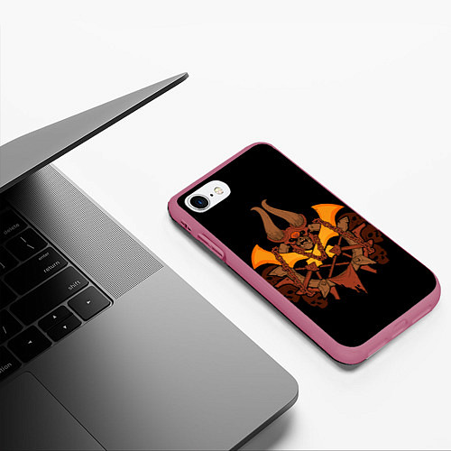 Чехол iPhone 7/8 матовый Дум Dota 2 / 3D-Малиновый – фото 3