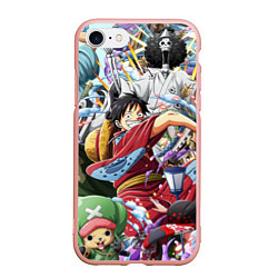 Чехол iPhone 7/8 матовый ONE PIECE ВАН ПИС, цвет: 3D-светло-розовый