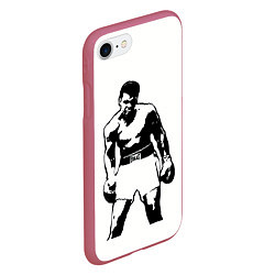 Чехол iPhone 7/8 матовый The Greatest Muhammad Ali, цвет: 3D-малиновый — фото 2