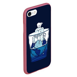 Чехол iPhone 7/8 матовый Polar Ice Bear, цвет: 3D-малиновый — фото 2