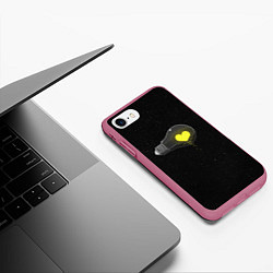 Чехол iPhone 7/8 матовый Сердце в лампе, цвет: 3D-малиновый — фото 2