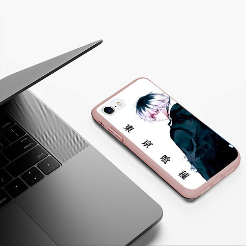 Чехол iPhone 7/8 матовый Токийский гуль Tokyo Ghoul / 3D-Светло-розовый – фото 3