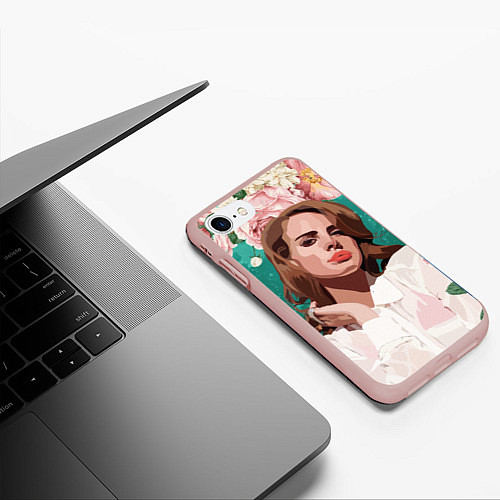 Чехол iPhone 7/8 матовый Lana del rey / 3D-Светло-розовый – фото 3