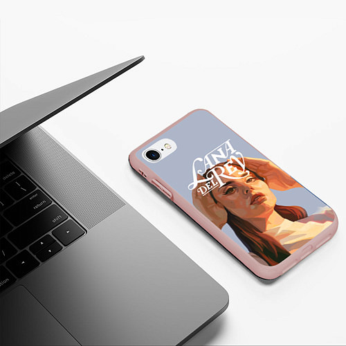 Чехол iPhone 7/8 матовый Lana del rey / 3D-Светло-розовый – фото 3