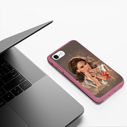 Чехол iPhone 7/8 матовый Lana del rey, цвет: 3D-малиновый — фото 2