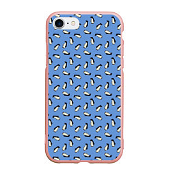 Чехол iPhone 7/8 матовый Пингвины, цвет: 3D-светло-розовый