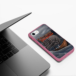 Чехол iPhone 7/8 матовый Valheim, цвет: 3D-малиновый — фото 2