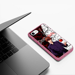 Чехол iPhone 7/8 матовый ТЕТРАДЬ СМЕРТИ, цвет: 3D-малиновый — фото 2