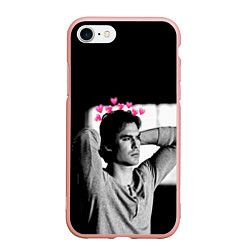 Чехол iPhone 7/8 матовый Дневники вампира, цвет: 3D-светло-розовый