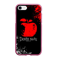 Чехол iPhone 7/8 матовый DEATH NOTE ТЕТРАДЬ СМЕРТИ, цвет: 3D-малиновый