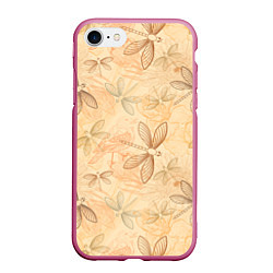 Чехол iPhone 7/8 матовый Стрекоза, цвет: 3D-малиновый