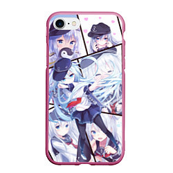Чехол iPhone 7/8 матовый Kantai Collection: Hibiki, цвет: 3D-малиновый