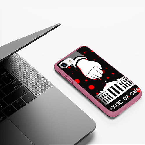 Чехол iPhone 7/8 матовый True detective / 3D-Малиновый – фото 3