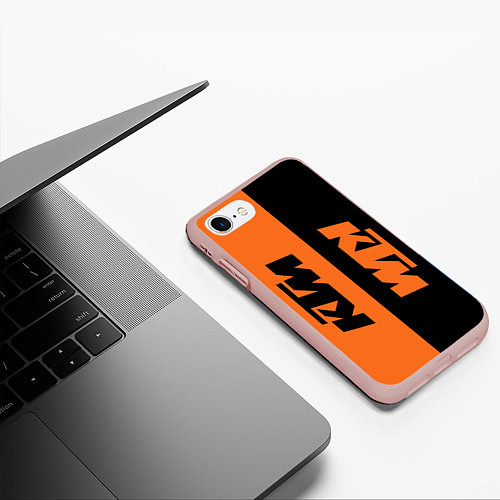 Чехол iPhone 7/8 матовый KTM КТМ Z / 3D-Светло-розовый – фото 3