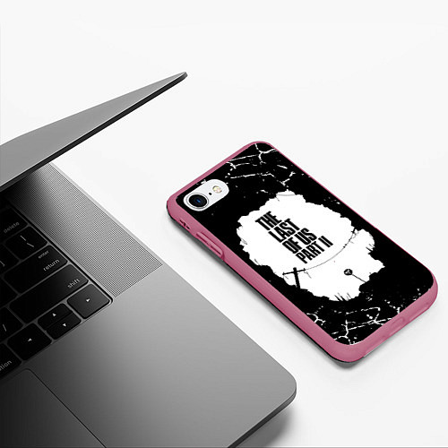 Чехол iPhone 7/8 матовый THE LAST OF US ОДНИ ИЗ НАС / 3D-Малиновый – фото 3