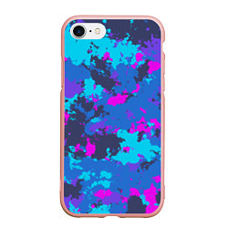 Чехол iPhone 7/8 матовый Неоновые краски, цвет: 3D-светло-розовый