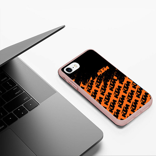 Чехол iPhone 7/8 матовый KTM КТМ / 3D-Светло-розовый – фото 3