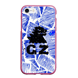 Чехол iPhone 7/8 матовый Годзилла, цвет: 3D-малиновый