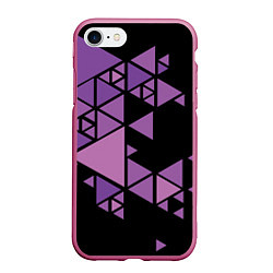 Чехол iPhone 7/8 матовый Треугольники, цвет: 3D-малиновый