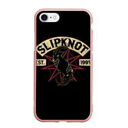 Чехол iPhone 7/8 матовый Slipknot 1995, цвет: 3D-светло-розовый