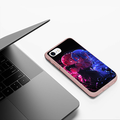 Чехол iPhone 7/8 матовый Рам и Рем / 3D-Светло-розовый – фото 3