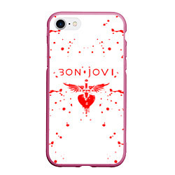 Чехол iPhone 7/8 матовый Bon jovi, цвет: 3D-малиновый