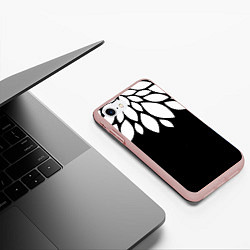 Чехол iPhone 7/8 матовый Лепестки, цвет: 3D-светло-розовый — фото 2
